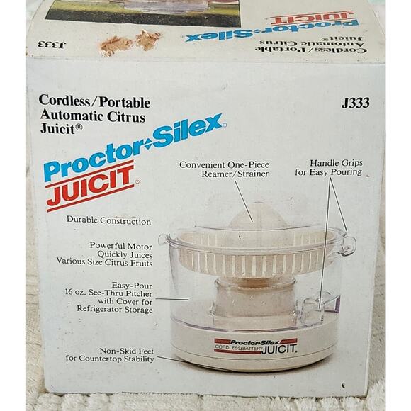 Vtg Proctor Silex Juicit Model J333 Cordless Battery Powered Juicer *Open Box* - Picture 3 of 8